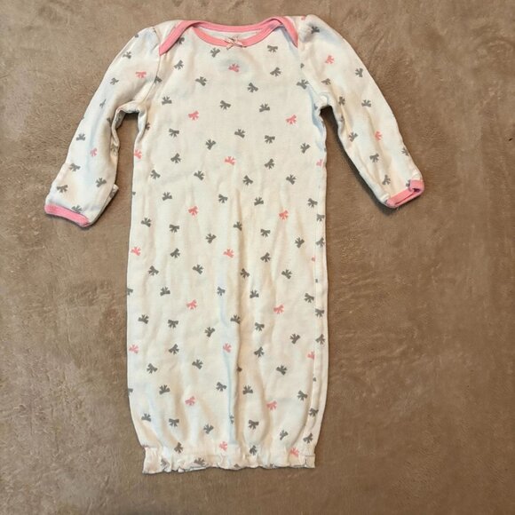 Carter’s & Circo Baby Girls Gown Set of 3 | 0–3M Floral, Stripe & Bow Print Slee - Picture 2 of 12